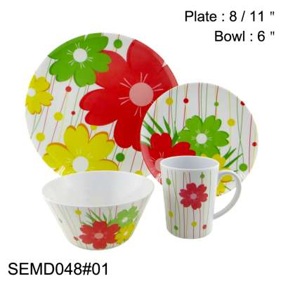 SEBEST Factory Wholesale Colorful Round Melamine tableware dine Dinner Ware Set melamine plate