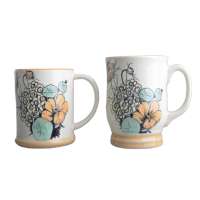 Good quality dishwasher safe elegant flower pattern mug for daily use dishes set dinnerware