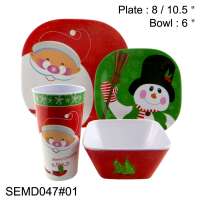 SEBEST factory hot selling christmas new design dinnerware tableware dinner set melamine bowl and plate