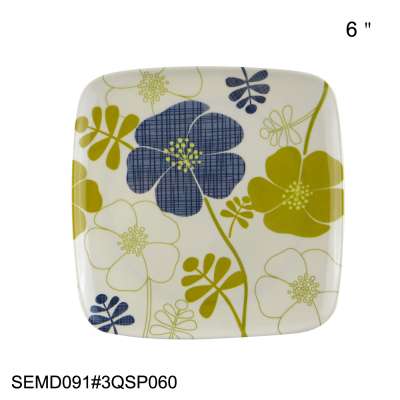 SEBEST Factory Square Plate With Different Size Melamine Plate Customer Design High Quality Tableware