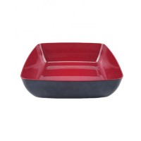 10 inch Red and Black Custom Color Plastic Melamine Square Salad Bowl