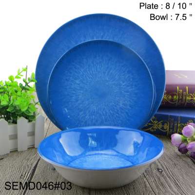 Sebest factory Melamine new bone china dinner set square plate round plate melamine dinner set