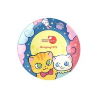 Unbreakable custom 7 inch baby melamine kids plate cat printing