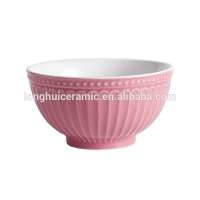 5.5inch two tone petal flower embossed salad bowl ceramic