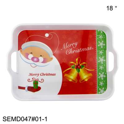 SEBEST factory Wholesale cheap price custom printed design tableware 100% melamine rolling food serving tray