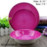 Sebest factory OEM Tableware Set wholesale square Eco-Friendly cheap plastic melamine dinner set