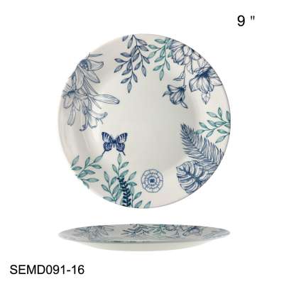 white superior quality reusable melamine plastic plates SEBEST melamine outdoor dinner plate