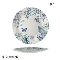 white superior quality reusable melamine plastic plates SEBEST melamine outdoor dinner plate