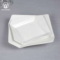 unique white dessert serving platter porcelain of 8" square dish