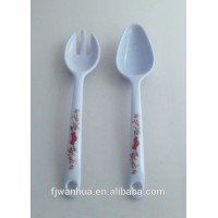 Wholesale melamine tableware salad spoon and fork