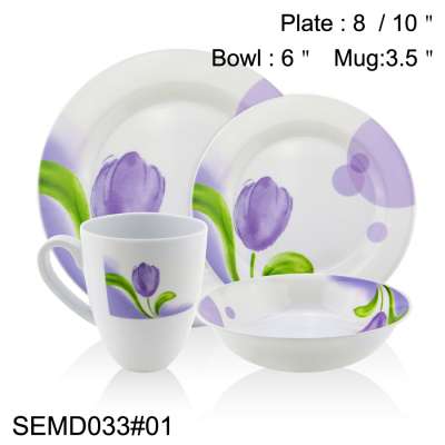 SEBEST Factory New products OEM cheap unique restaurant dinnerware dinner table set 16 PCS Melamine Camping Dinnerware Set