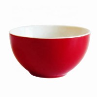 5 inch two tone red promotional logo custom bowl ceramic