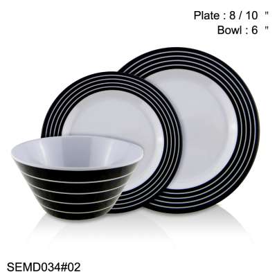 Sebest factory Daily style white melamine table sets, square home use white contoured house 12/16 dinner set