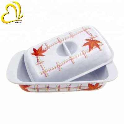 top selling hotel melamine dinnerware square cover plastic butter dish