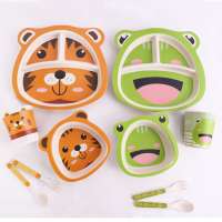 high quality safe bamboo fiber baby dinnerware children tableware dish set / kids baby bamboo fiber dinnerware