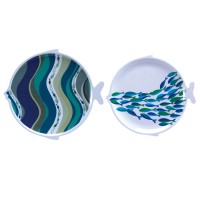 Coastal Nautical Plastic Melamine Fish Serving Dish